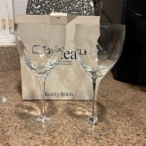 Kosta Boda wine glasses (2) #21207 New In Box